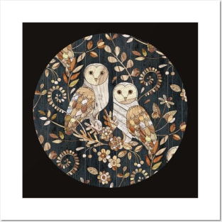 Wooden Wonderland Barn Owl Collage Posters and Art